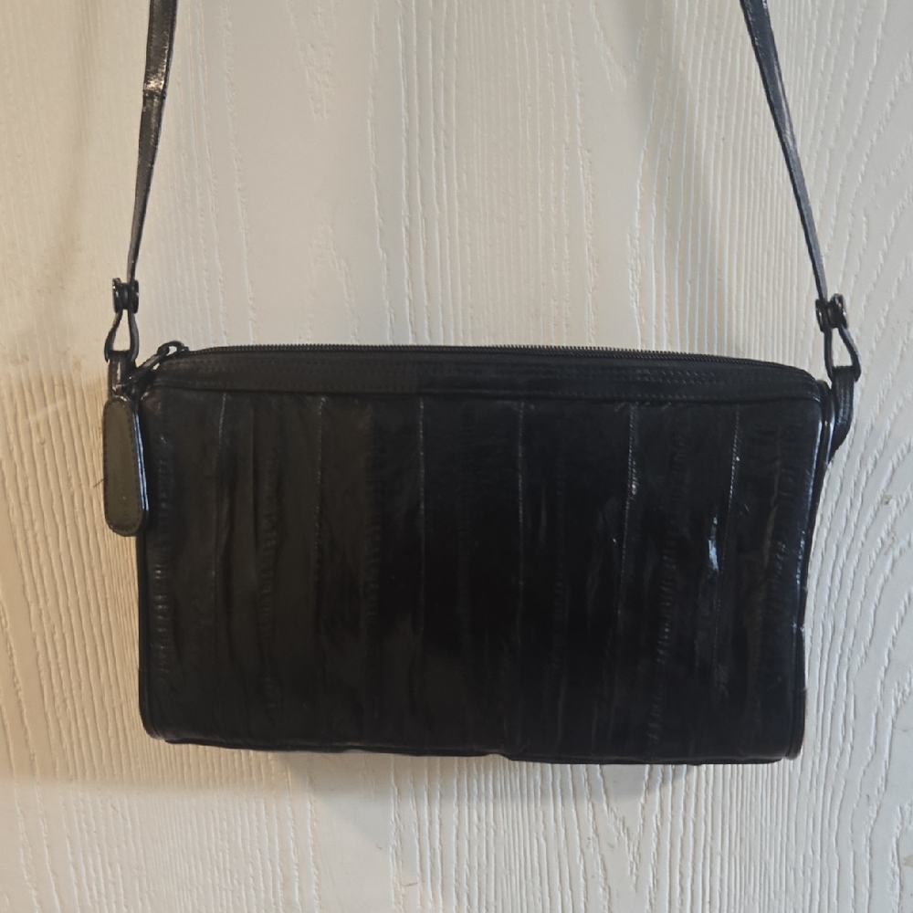 Women’s Black Eel Skin Shoulder Bag